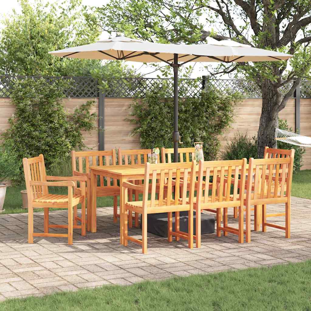 Tuin eettafelset 9 pcs Bruin Massief Acaciahout is nu te koop bij PeponiXL, paradijselijk wonen!