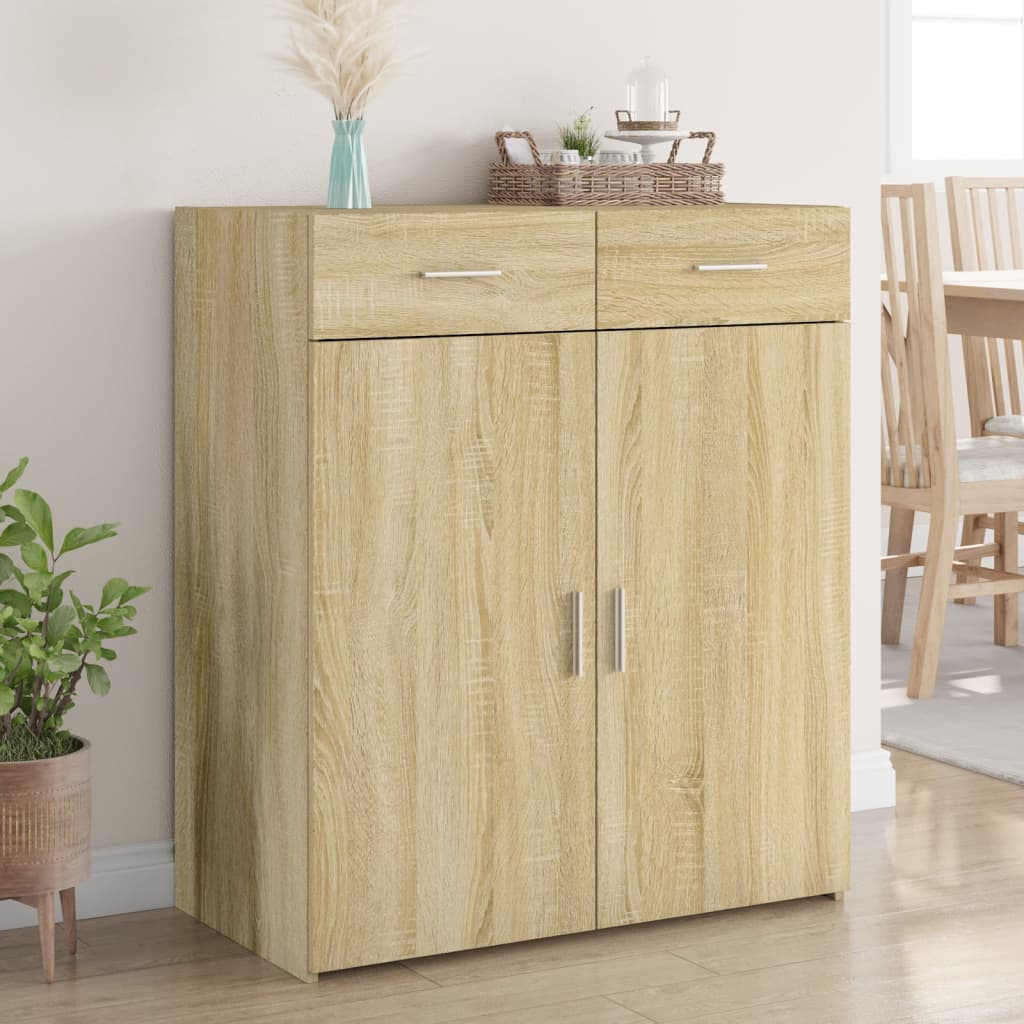 Dressoir 80x42,5x93 cm bewerkt hout sonoma eikenkleurig is nu te koop bij PeponiXL, paradijselijk wonen!