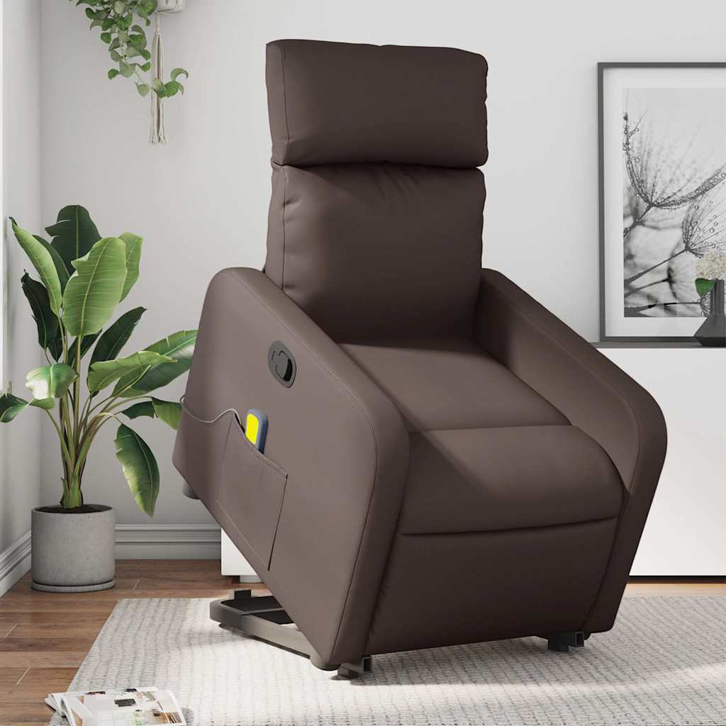 Sta-op-massagestoel verstelbaar kunstleer bruin is nu te koop bij PeponiXL, paradijselijk wonen!