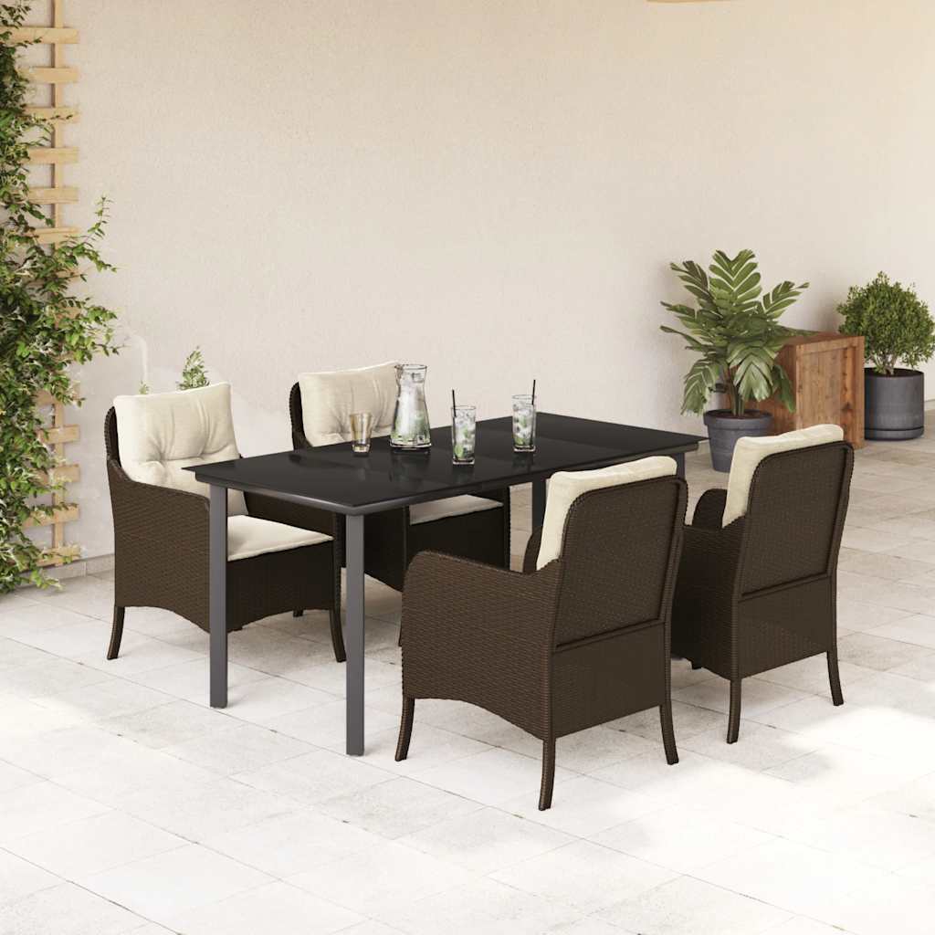 5-delige Tuinset met kussens poly rattan bruin is nu te koop bij PeponiXL, paradijselijk wonen!