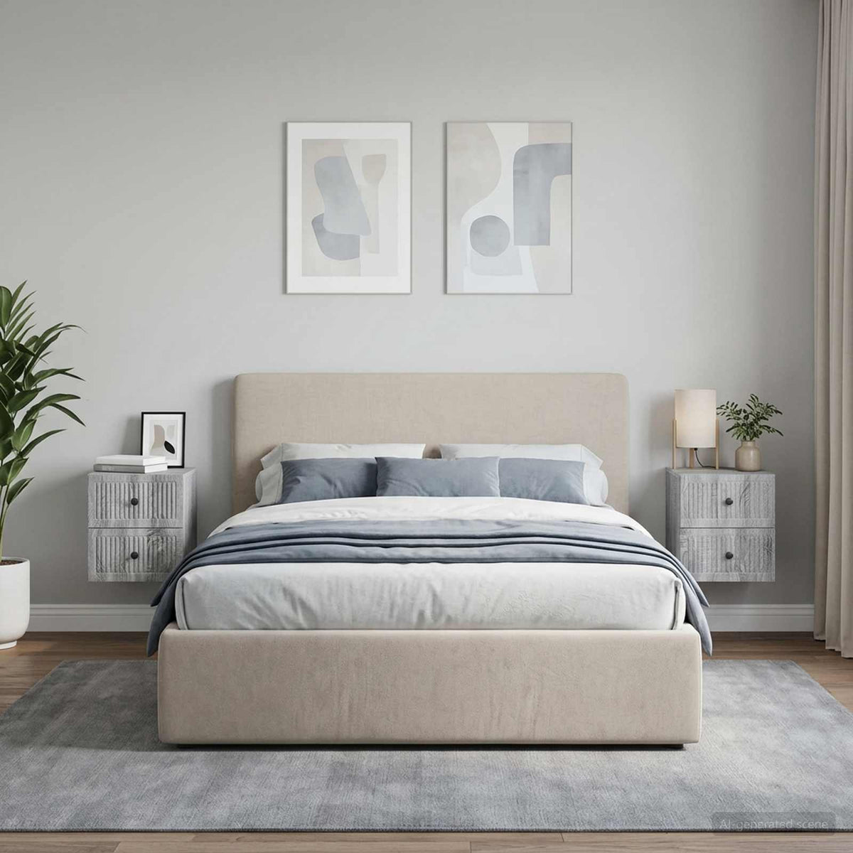 Wandbeugel Bedkast 2 pcs Grijs sonoma 33 x 34,5 x 40 cm is nu te koop bij PeponiXL, paradijselijk wonen!