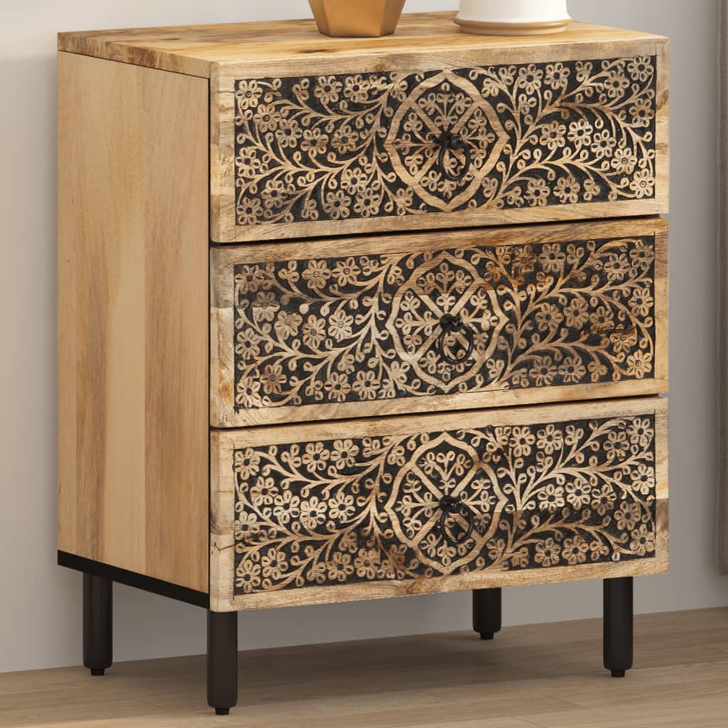 Nachtkastje 50x33x60 cm massief mangohout is nu te koop bij PeponiXL, paradijselijk wonen!