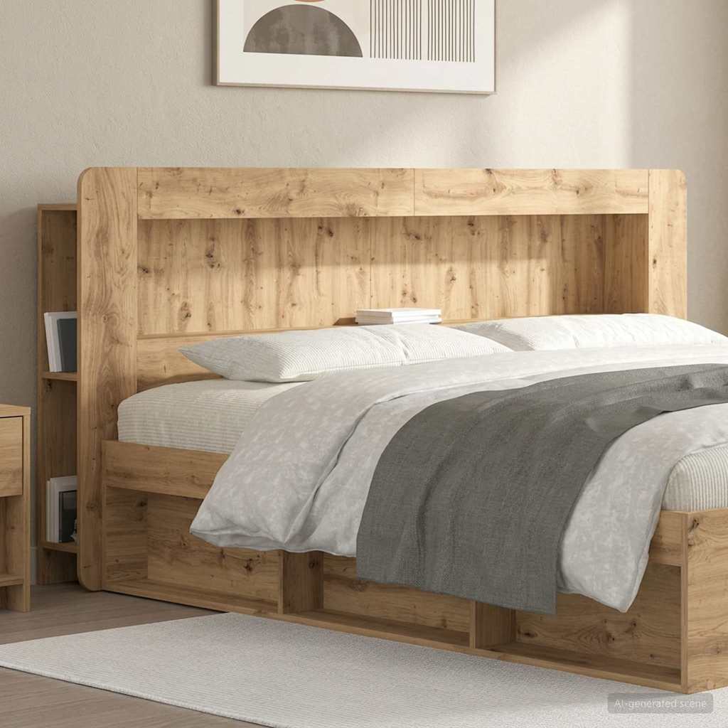 Hoofdbordkast met opslag Artisanaal eiken Geconstrueerd hout is nu te koop bij PeponiXL, paradijselijk wonen!