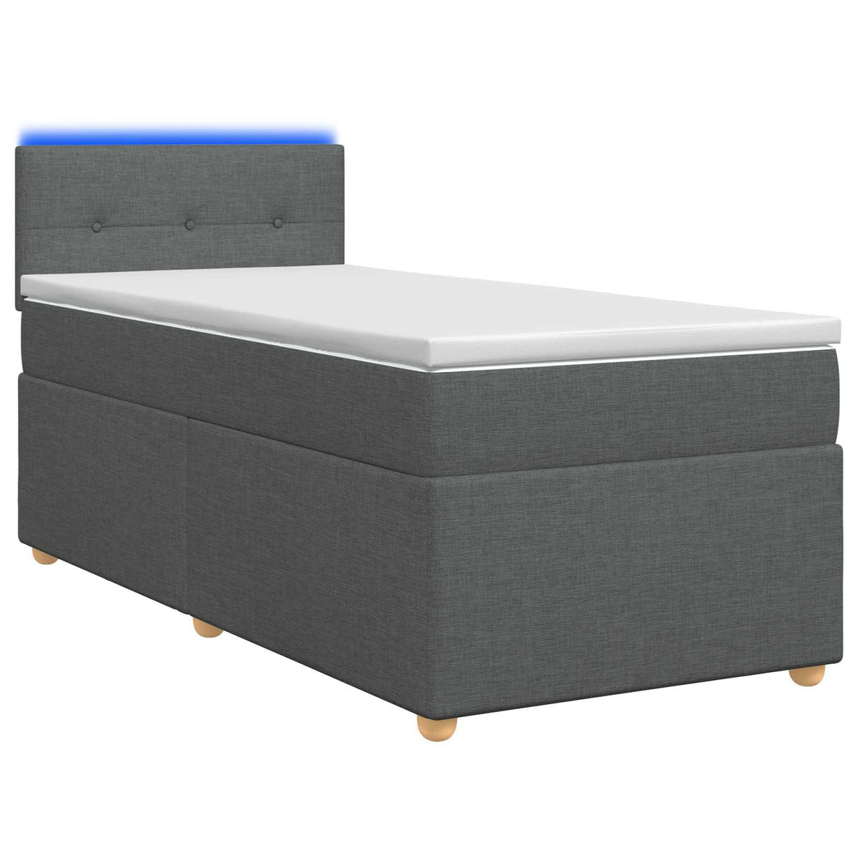 Boxspringbed met matras Donkergrijs 80 x 200 cm Stof is nu te koop bij PeponiXL, paradijselijk wonen!