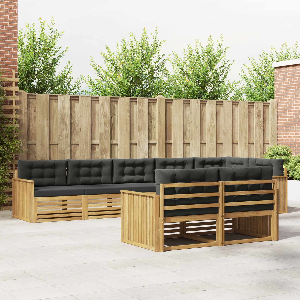Buiten bankenset 8 pcs Wit en antracietkleurig is nu te koop bij PeponiXL, paradijselijk wonen!