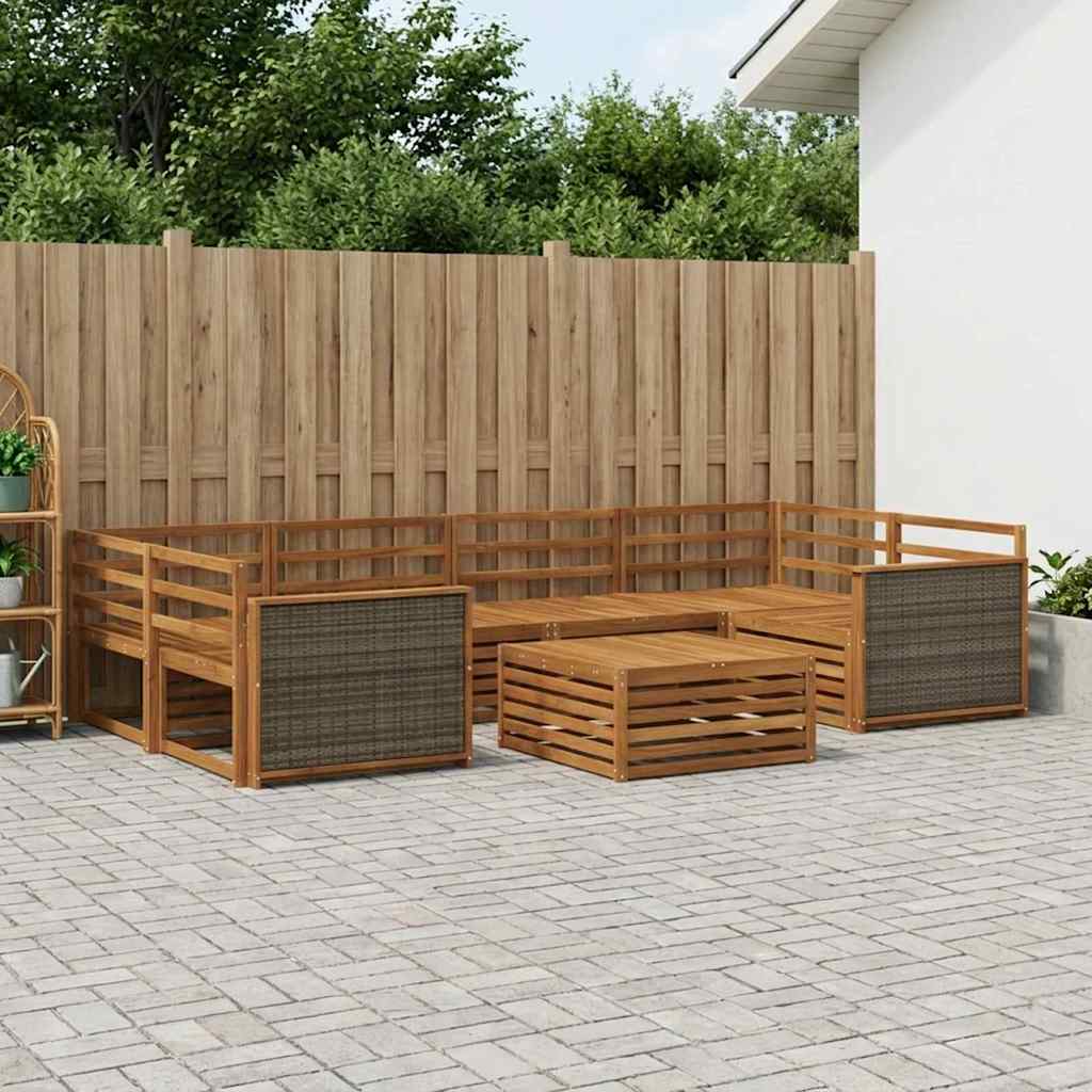 Buiten bankenset 7 pcs Naturel Massief Acaciahout is nu te koop bij PeponiXL, paradijselijk wonen!
