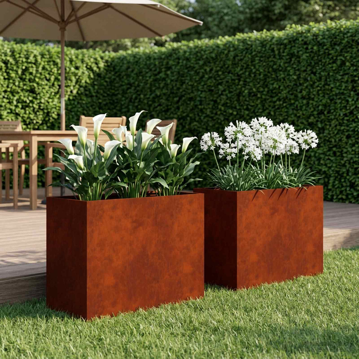 Plantenbak 2 st Roestkleurig 60 x 30 x 50 cm weervast staal is nu te koop bij PeponiXL, paradijselijk wonen!