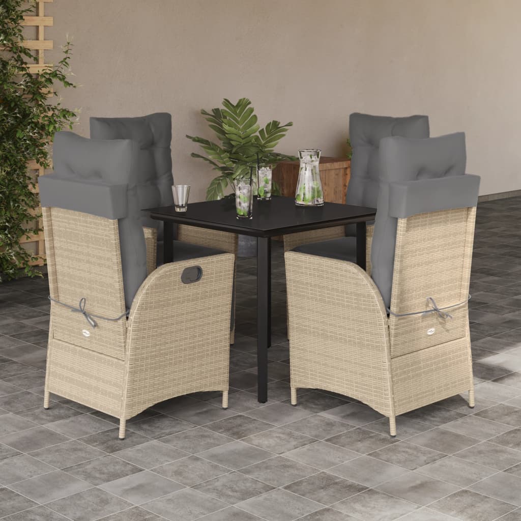 5-delige Tuinset met kussens poly rattan beige is nu te koop bij PeponiXL, paradijselijk wonen!
