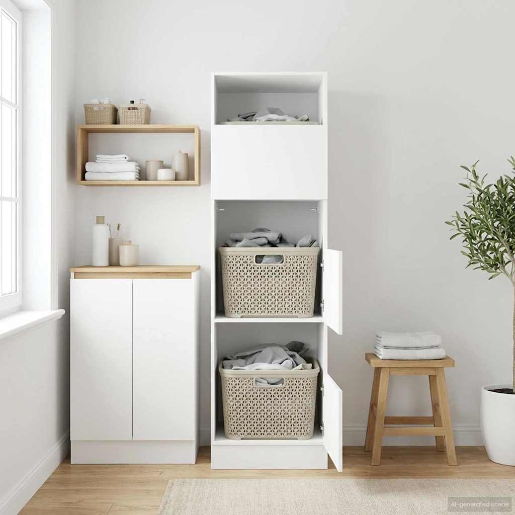 Wasmeubel met opslag met de deur Wit Bewerkt hout is nu te koop bij PeponiXL, paradijselijk wonen!