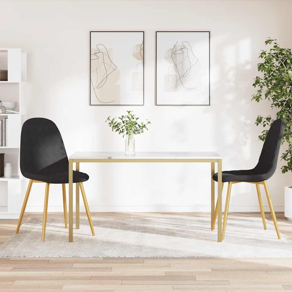 Eetkamerstoelen 2 st fluweel zwart is nu te koop bij PeponiXL, paradijselijk wonen!