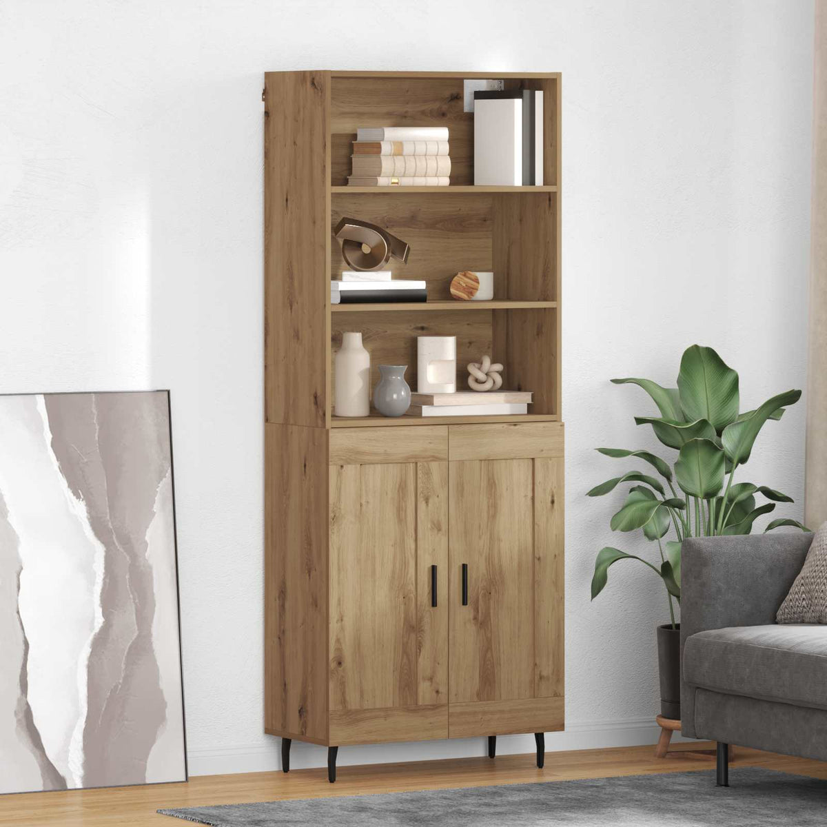 Hoge kast Artisan Eiken 69,5 x 34 x 180 cm is nu te koop bij PeponiXL, paradijselijk wonen!