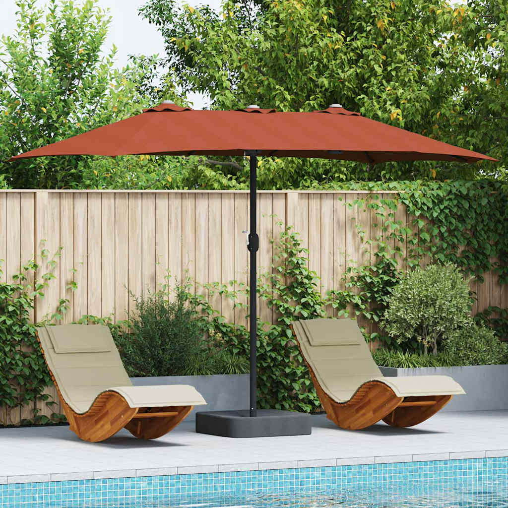 Tuinparasol Terracotta 385 x 209 x 244 cm Polyester en staal is nu te koop bij PeponiXL, paradijselijk wonen!