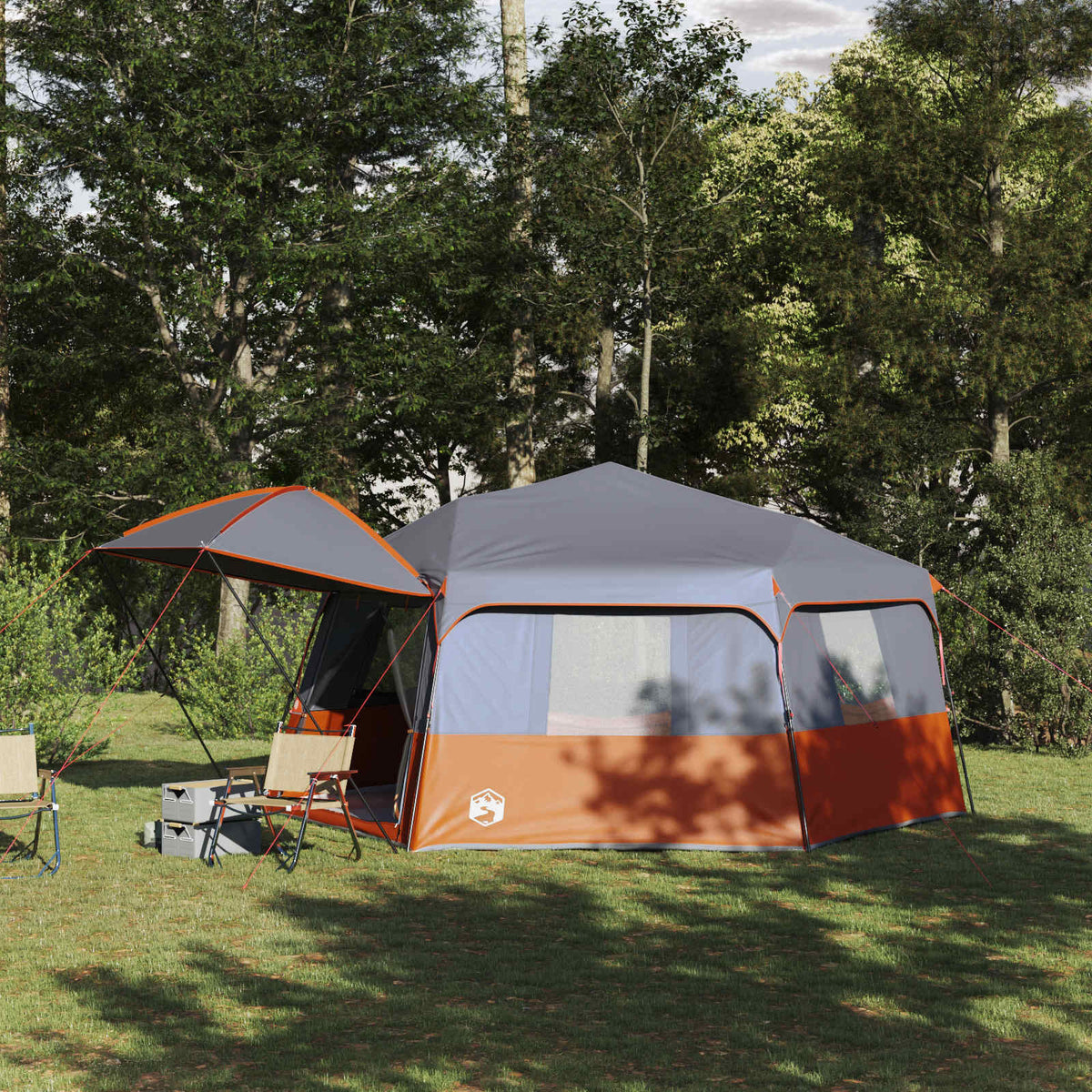 Instant tent met regenhuif voor 12 personen met snelontgrendeling is nu te koop bij PeponiXL, paradijselijk wonen!