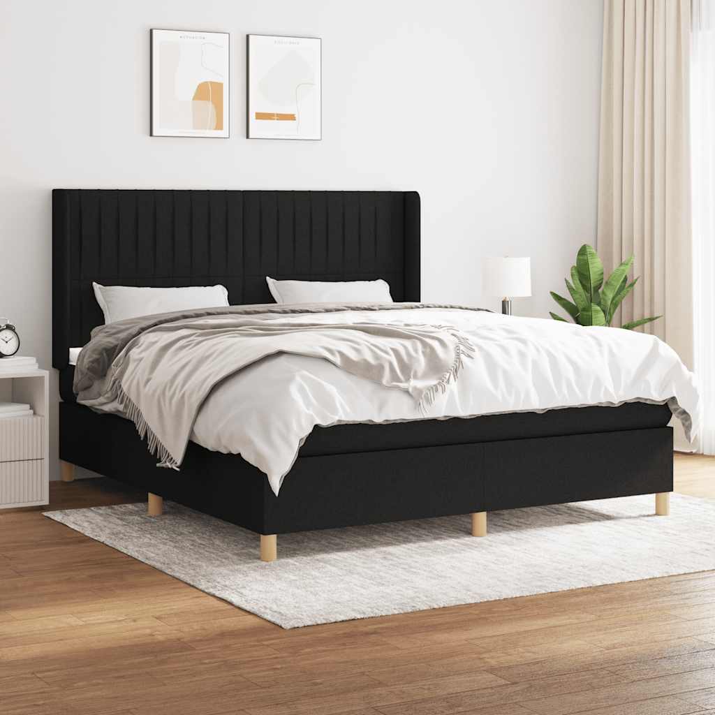 Boxspring met matras stof zwart 180x200 cm is nu te koop bij PeponiXL, paradijselijk wonen!