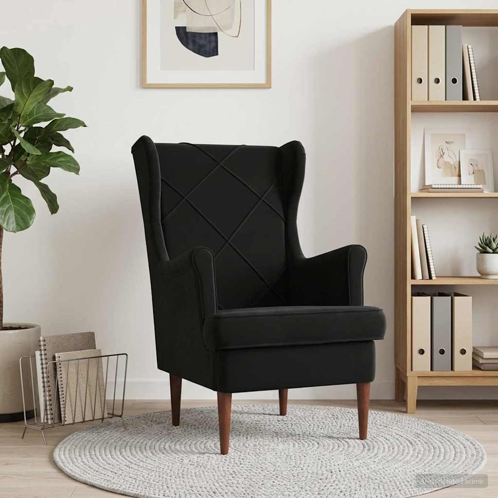 Fauteuil Zwart Fluweel is nu te koop bij PeponiXL, paradijselijk wonen!