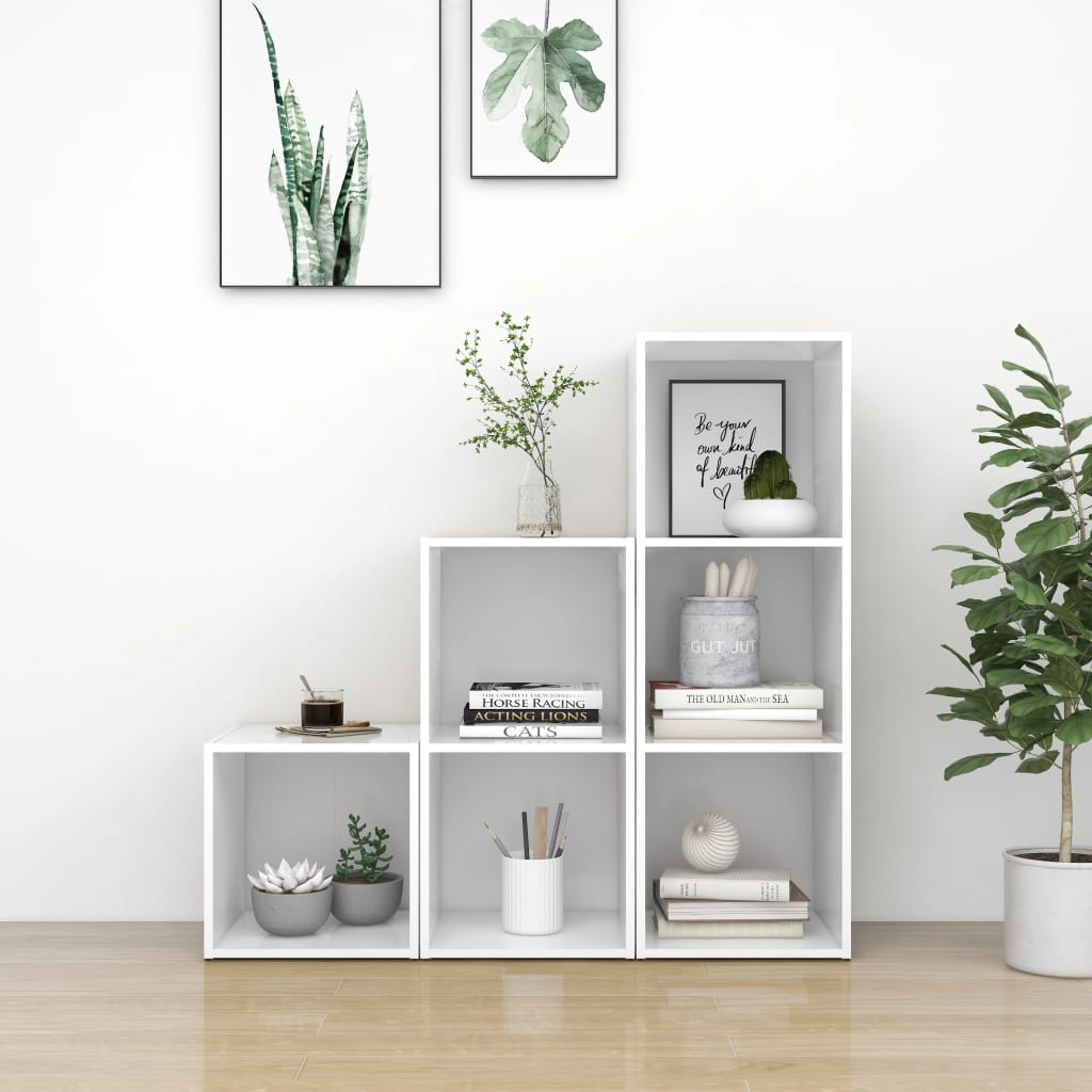 3-delige Tv-meubelset bewerkt hout wit is nu te koop bij PeponiXL, paradijselijk wonen!