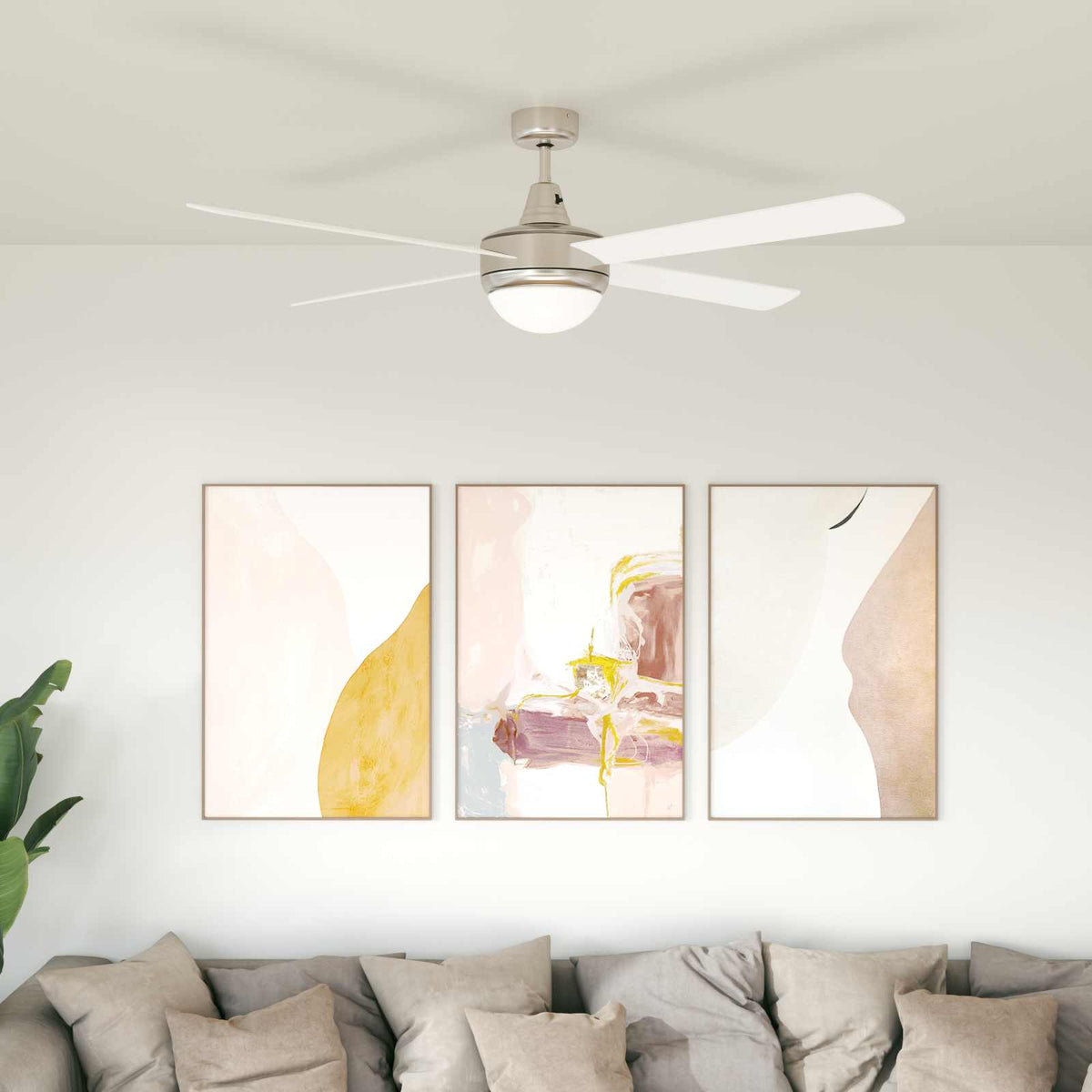 Plafondventilator met licht en afstandsbediening Ø 130 cm Wit is nu te koop bij PeponiXL, paradijselijk wonen!