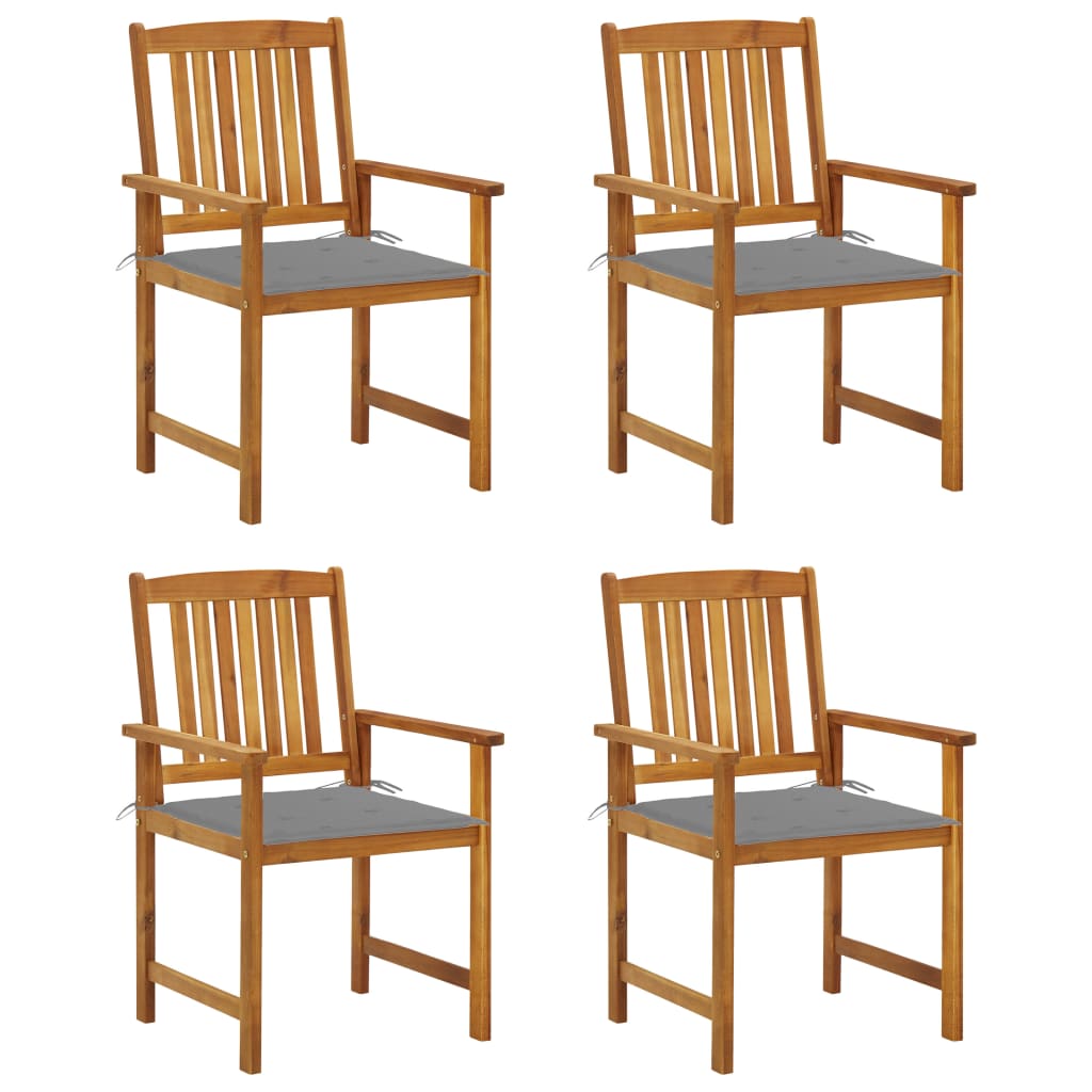 Tuinstoelen 4 st met kussens massief acaciahout is nu te koop bij PeponiXL, paradijselijk wonen!