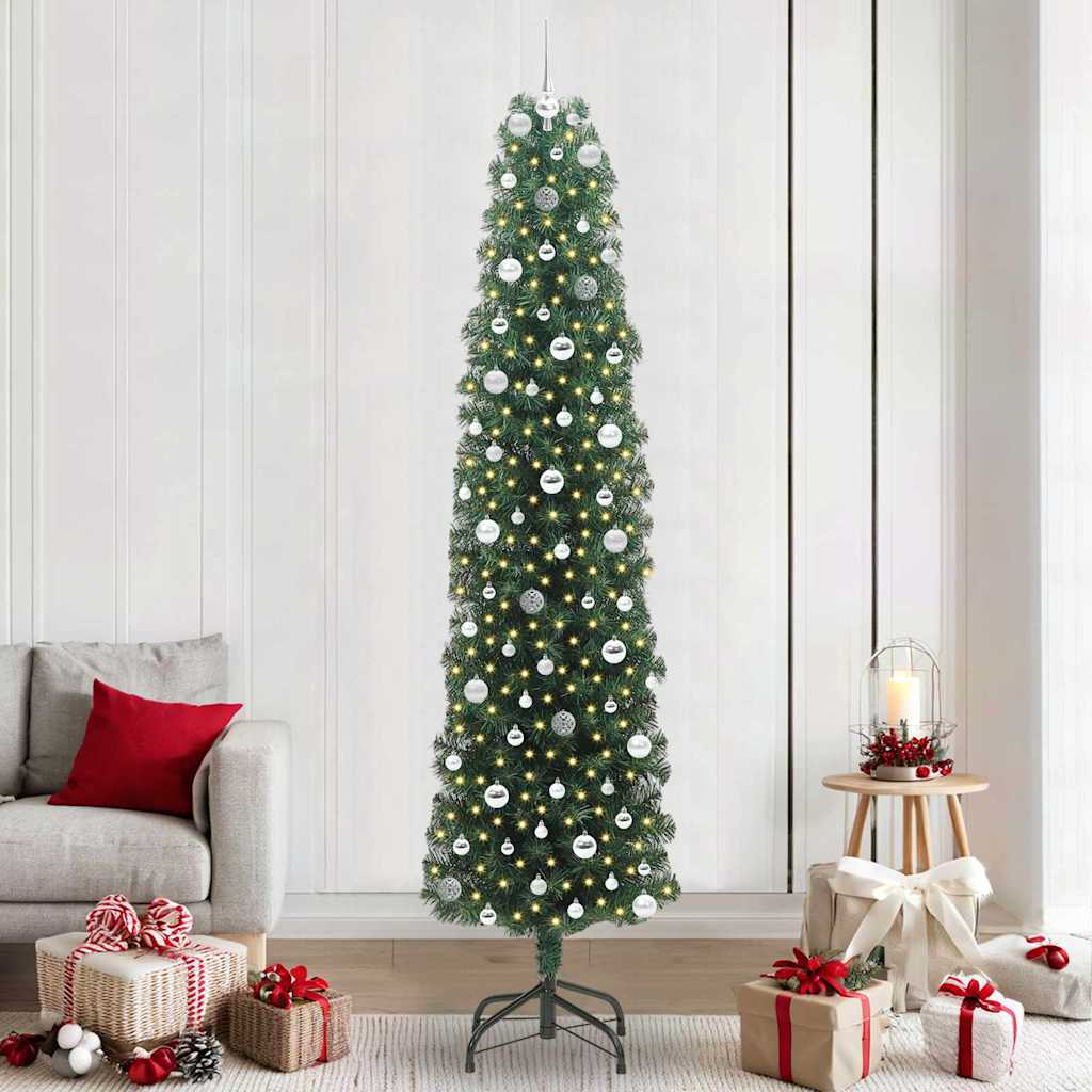 Kunstkerstboom Groen 240 cm PVC en Staal en Kunststof is nu te koop bij PeponiXL, paradijselijk wonen!