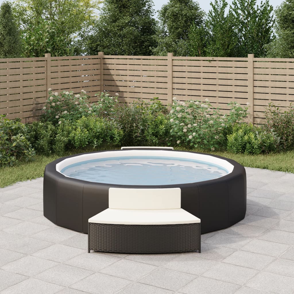 Spa-bankjes met kussens 2 st poly rattan zwart is nu te koop bij PeponiXL, paradijselijk wonen!
