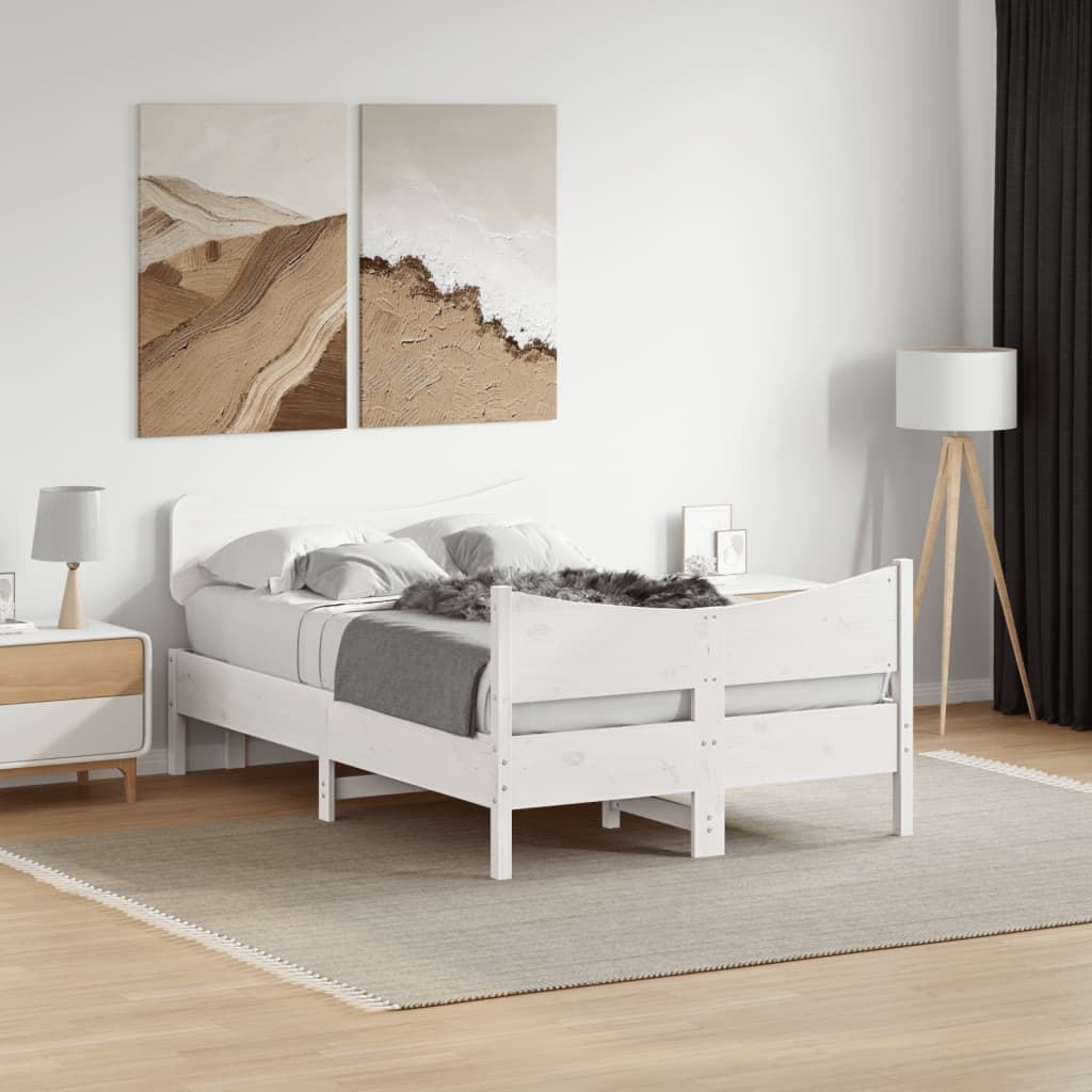 Bedframe zonder matras massief grenenhout wit 120x200 cm is nu te koop bij PeponiXL, paradijselijk wonen!