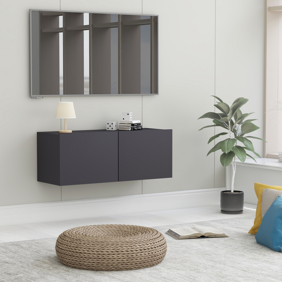 | TV-kast | Grijs 80 x 30 x 30 cm Bewerkt hout is nu te koop bij PeponiXL, paradijselijk wonen!