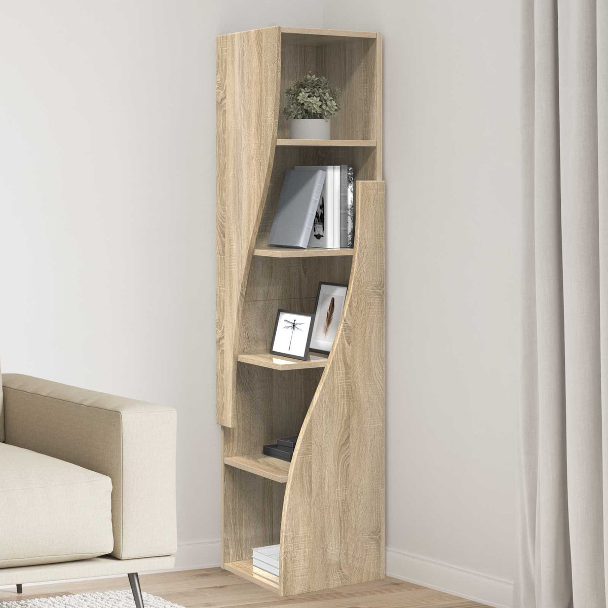 Hoekkast Sonoma Eiken 32x32x140cm Bewerkt hout is nu te koop bij PeponiXL, paradijselijk wonen!
