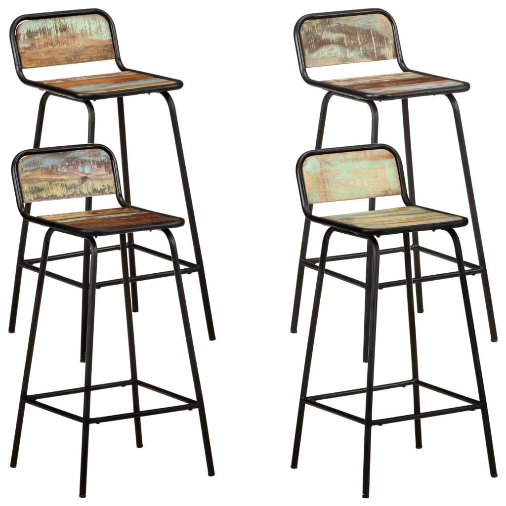 Barstoelen 4 st massief gerecycled hout is nu te koop bij PeponiXL, paradijselijk wonen!