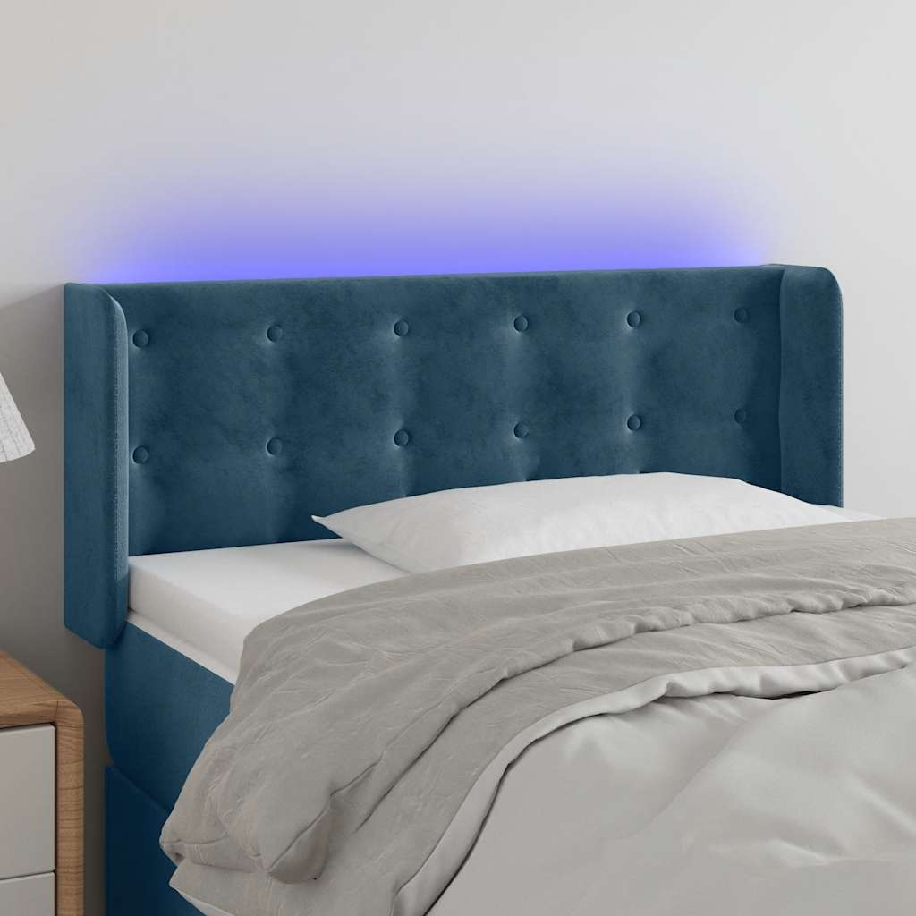 Hoofdbord LED 103x16x78/88 cm fluweel donkerblauw is nu te koop bij PeponiXL, paradijselijk wonen!