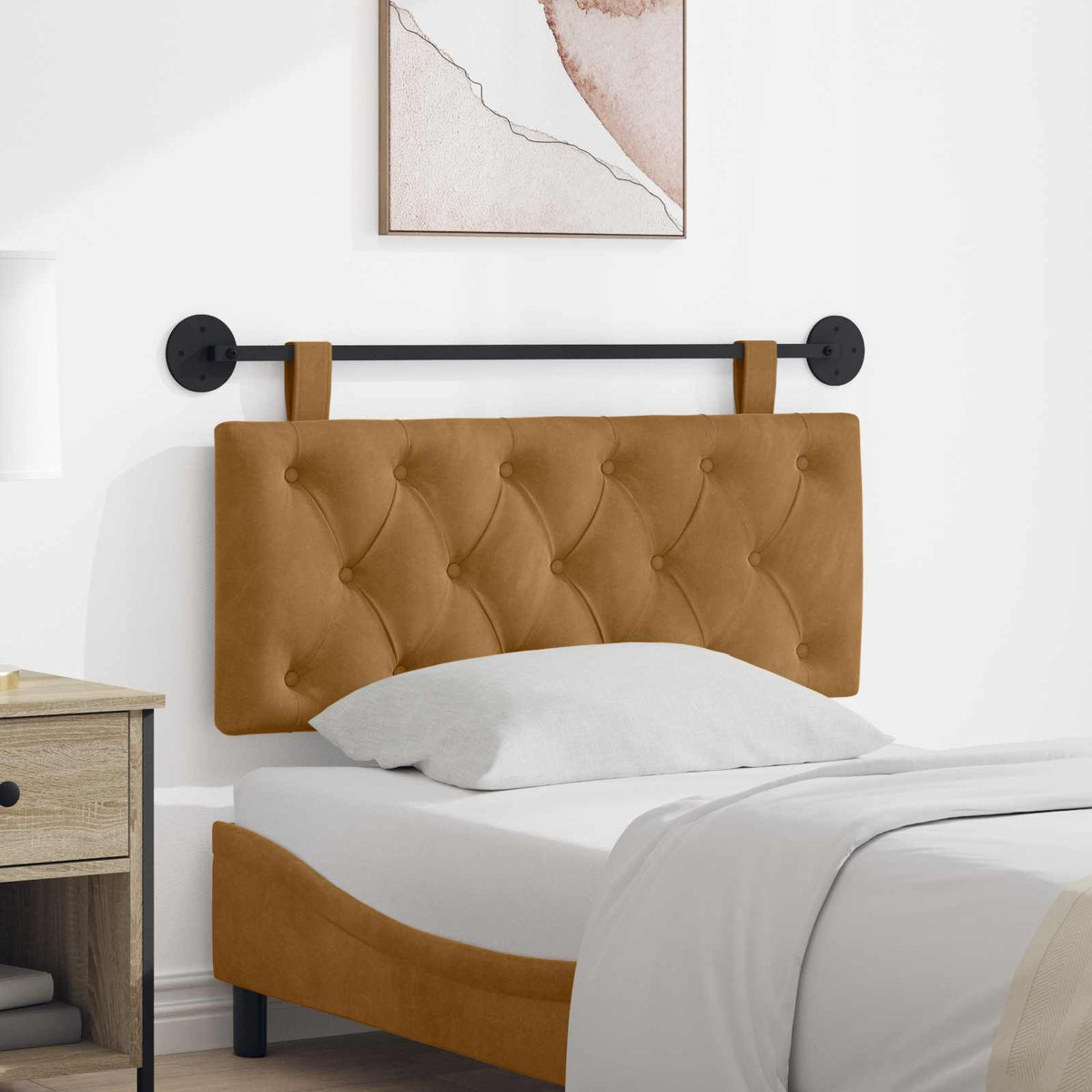 Hangend hoofdbord Bruin Fluweel is nu te koop bij PeponiXL, paradijselijk wonen!