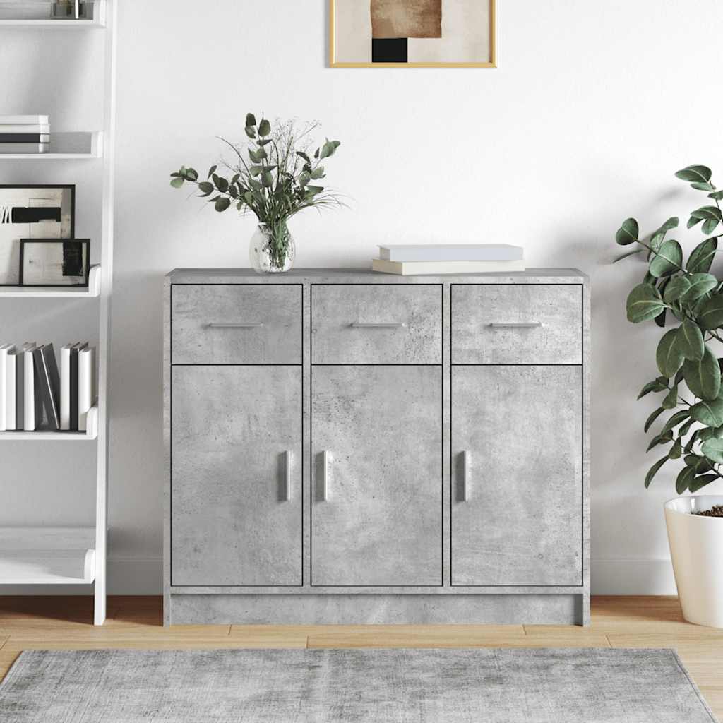 Dressoir 91x28x75 cm bewerkt hout betongrijs is nu te koop bij PeponiXL, paradijselijk wonen!
