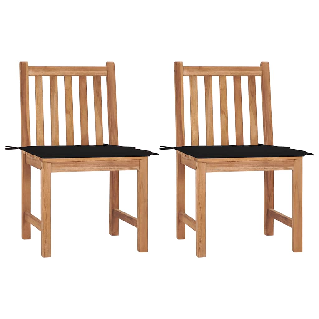 Tuinstoelen 2 st met kussens massief teakhout is nu te koop bij PeponiXL, paradijselijk wonen!
