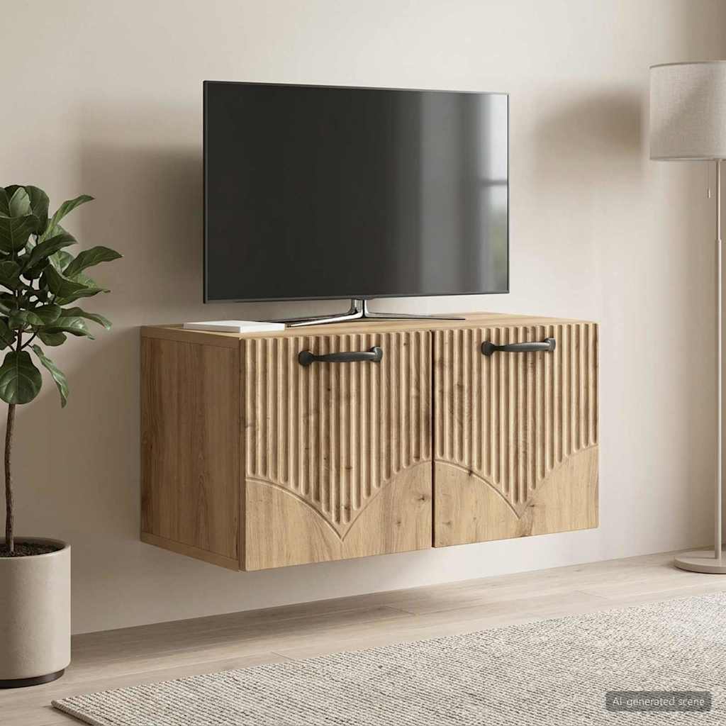 Wandbeugel TV-kast Artisanaal eiken 59,5 x 31 x 30 cm is nu te koop bij PeponiXL, paradijselijk wonen!