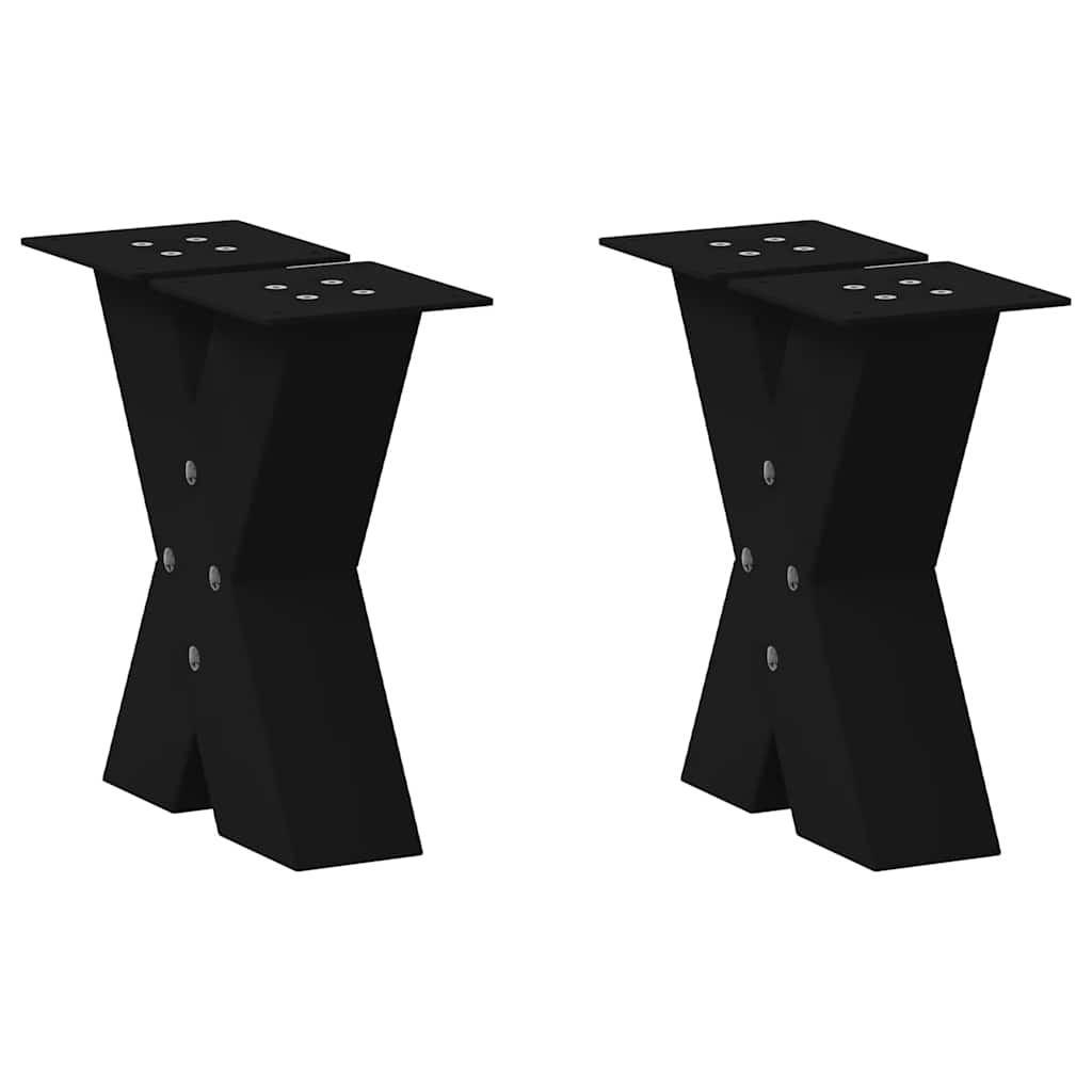 Salontafelpoten 2 st X-vormig 40x(30-31) cm staal zwart is nu te koop bij PeponiXL, paradijselijk wonen!