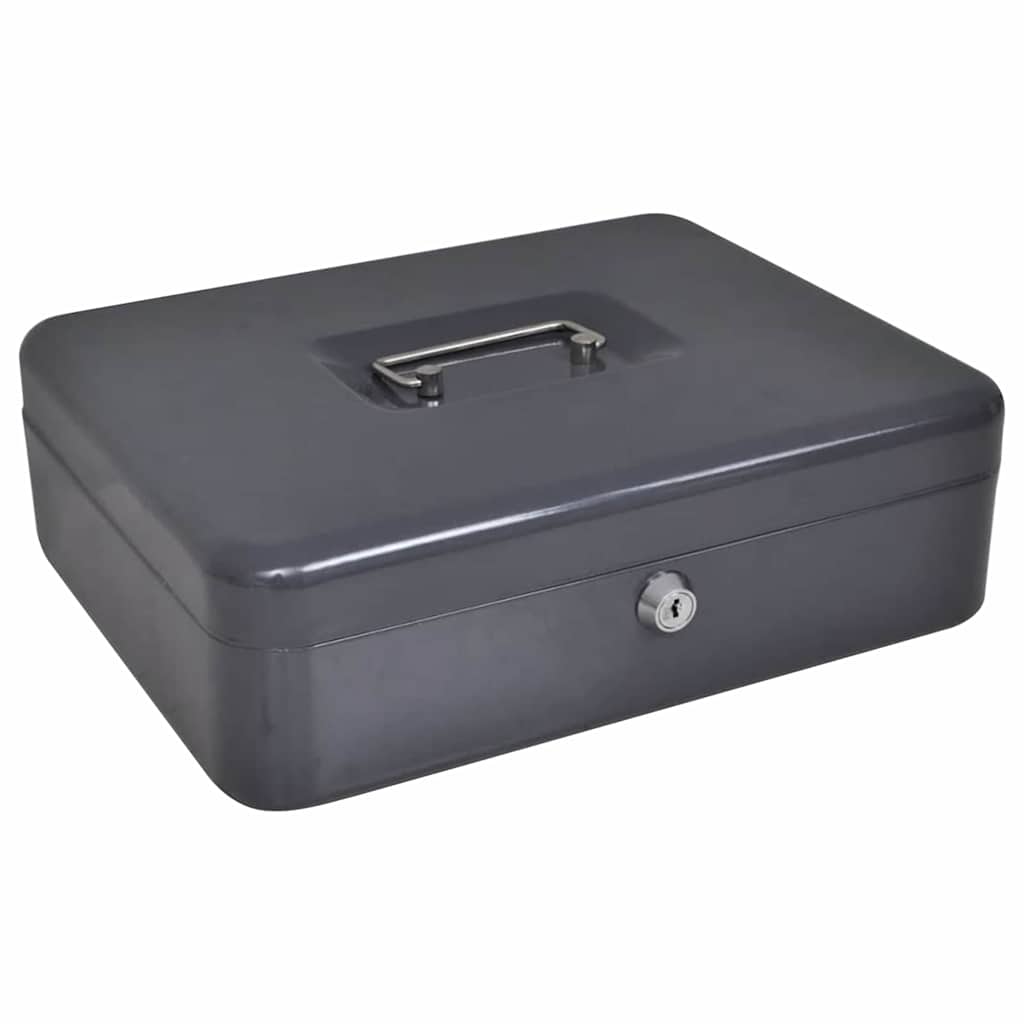 Cash Box met slot Donkergrijs 30 x 24 x 9 cm Staal is nu te koop bij PeponiXL, paradijselijk wonen!