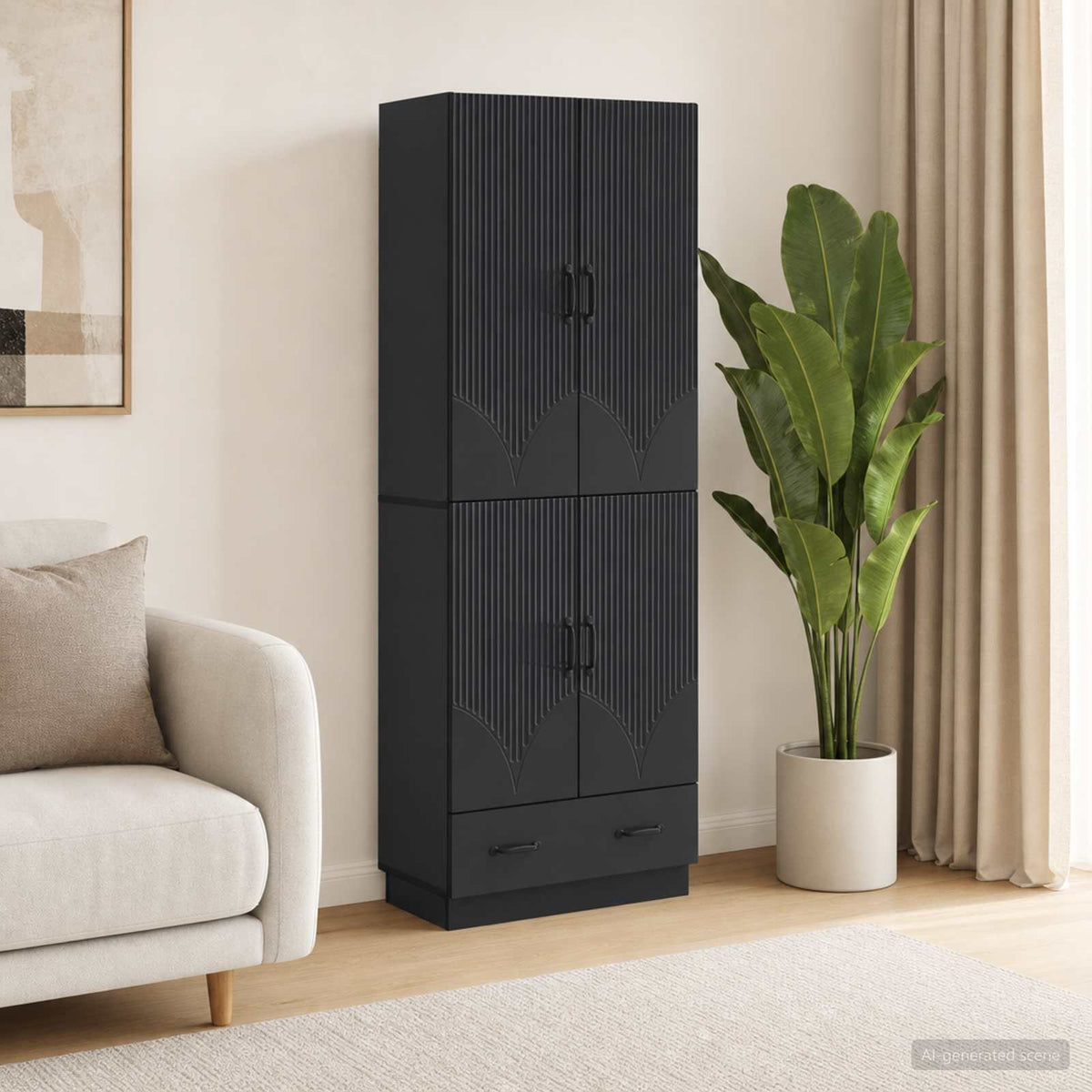 Kastenset 2 pcs Zwart Bewerkt hout is nu te koop bij PeponiXL, paradijselijk wonen!