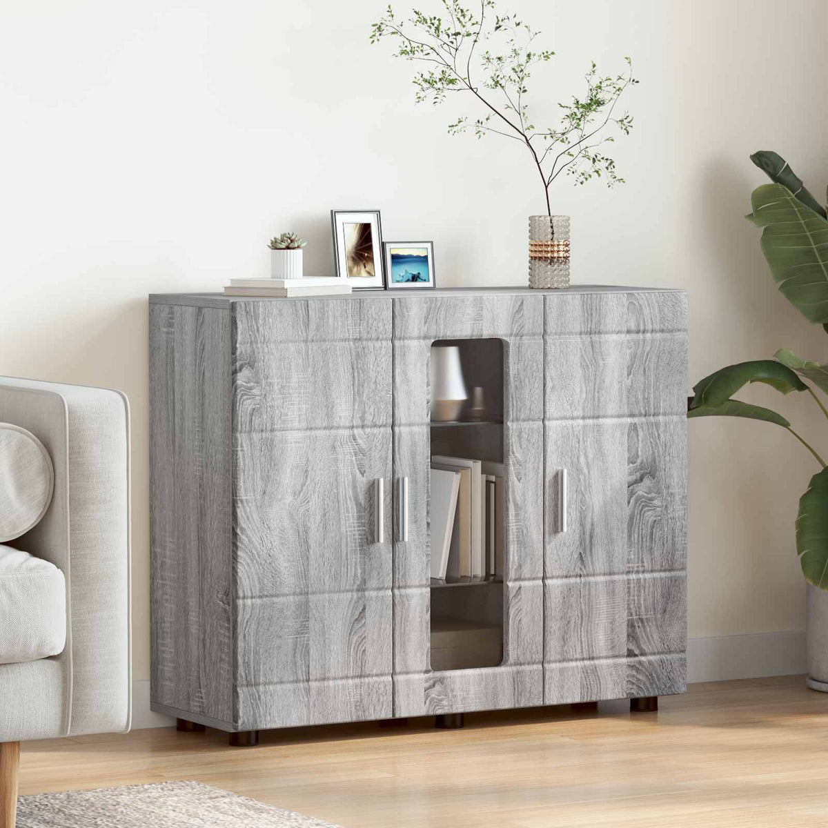Houten Kast Grijs Sonoma 88,5 x 30,5 x 73 cm Bewerkt hout is nu te koop bij PeponiXL, paradijselijk wonen!