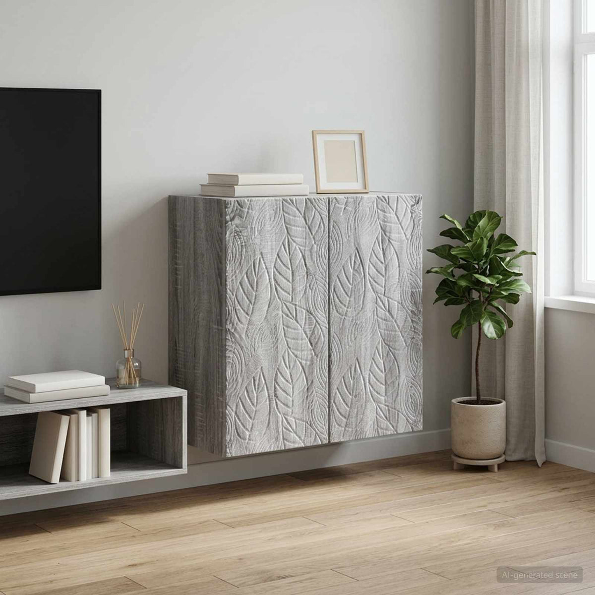 Wandkast Grijs Sonoma 59 x 31 x 60 cm Bewerkt hout is nu te koop bij PeponiXL, paradijselijk wonen!