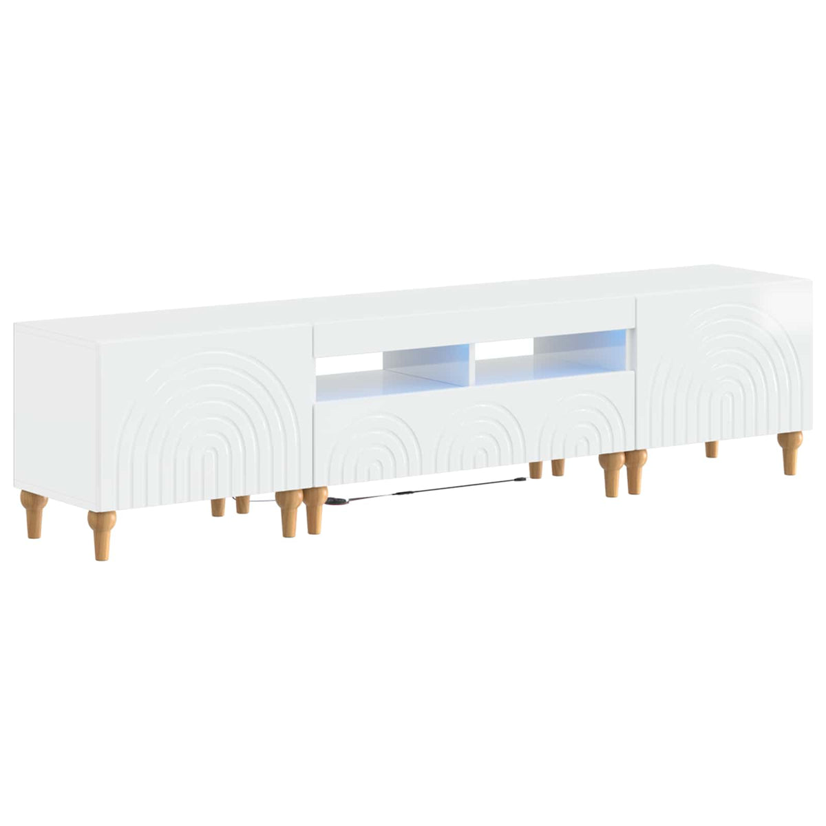 3-delige LED TV-kast Hoogglans Wit Bewerkt hout is nu te koop bij PeponiXL, paradijselijk wonen!