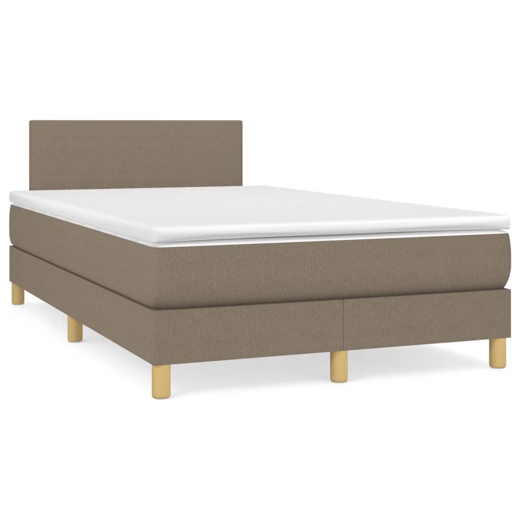 Boxspring met matras stof taupe 120x190 cm is nu te koop bij PeponiXL, paradijselijk wonen!