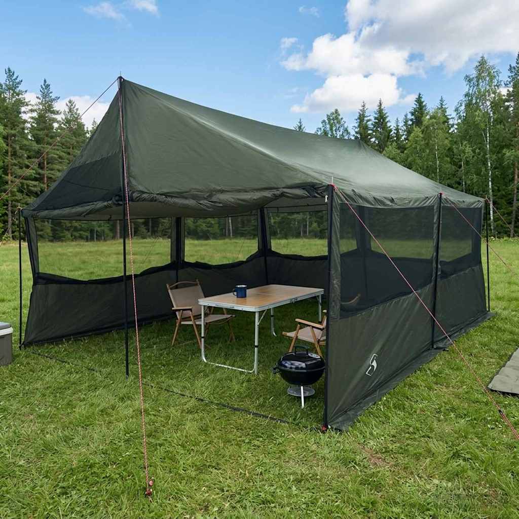 Gezinstent Leger groen 450 x 400 x 265 cm Polyester en staal is nu te koop bij PeponiXL, paradijselijk wonen!