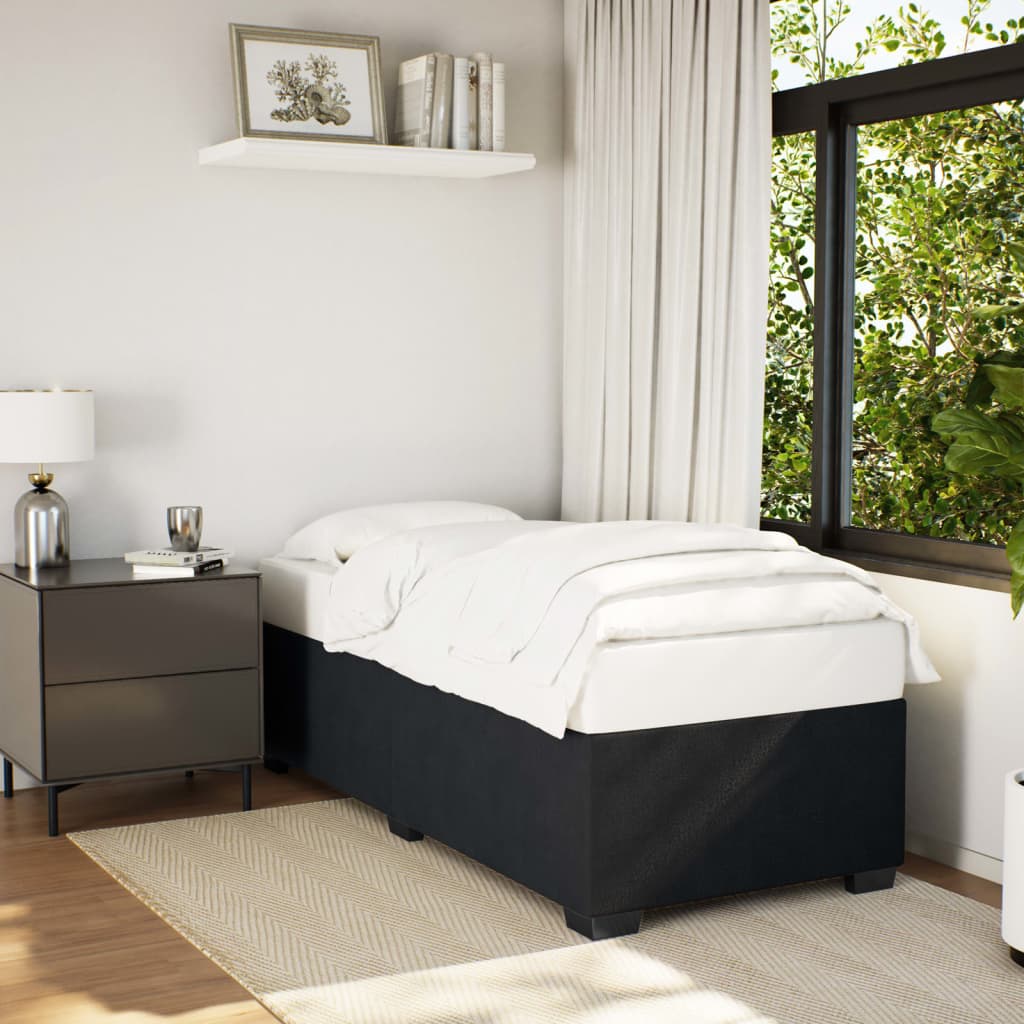 Bedframe zonder matras 100x200 cm fluweel zwart is nu te koop bij PeponiXL, paradijselijk wonen!