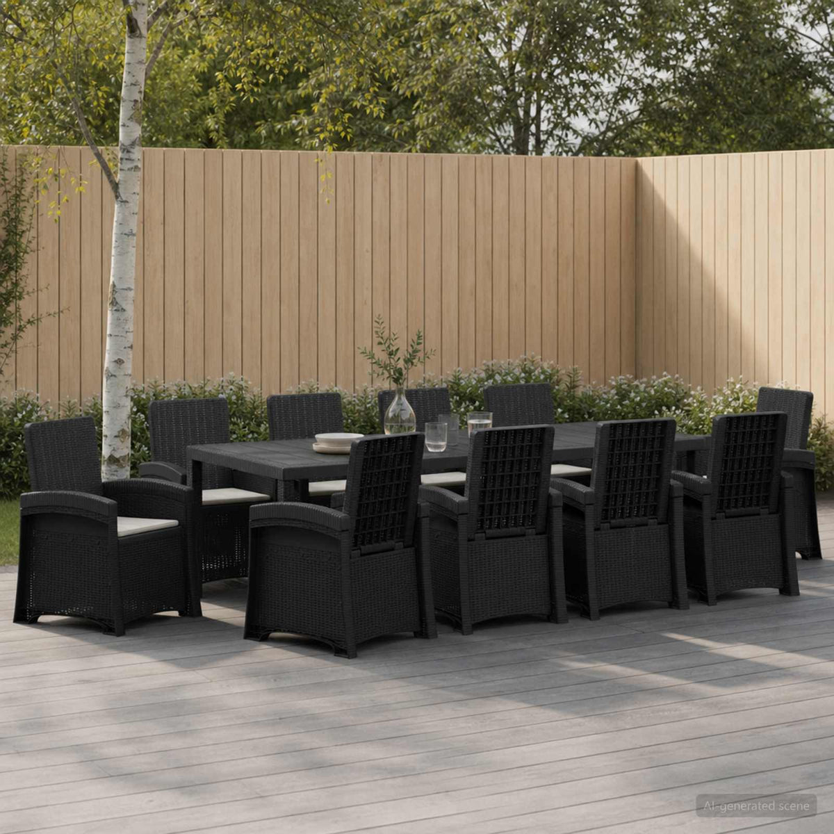 Tuin eettafelset 11 st Anthraciet en Lichtgrijs PP is nu te koop bij PeponiXL, paradijselijk wonen!