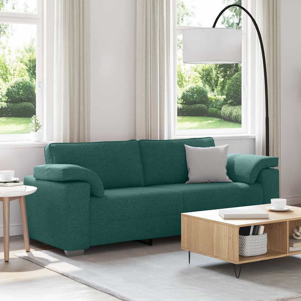 3-Zits Bank Donkergroen 220 cm Stof is nu te koop bij PeponiXL, paradijselijk wonen!