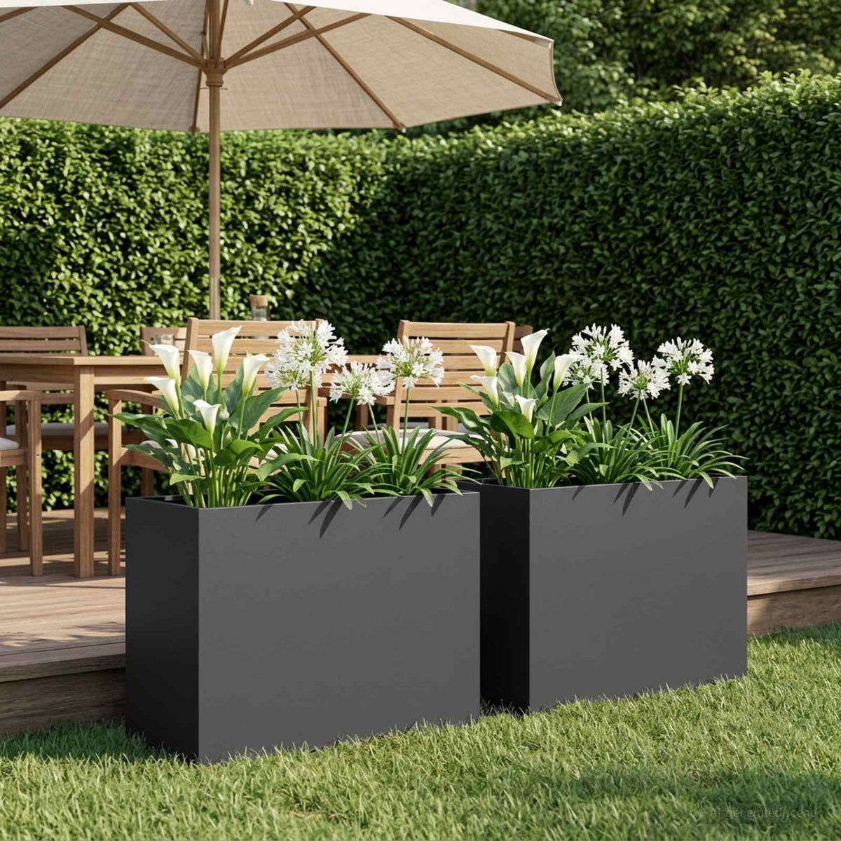 Plantenbak 2 st Zwart 60 x 30 x 40 cm Koudgewalst staal is nu te koop bij PeponiXL, paradijselijk wonen!
