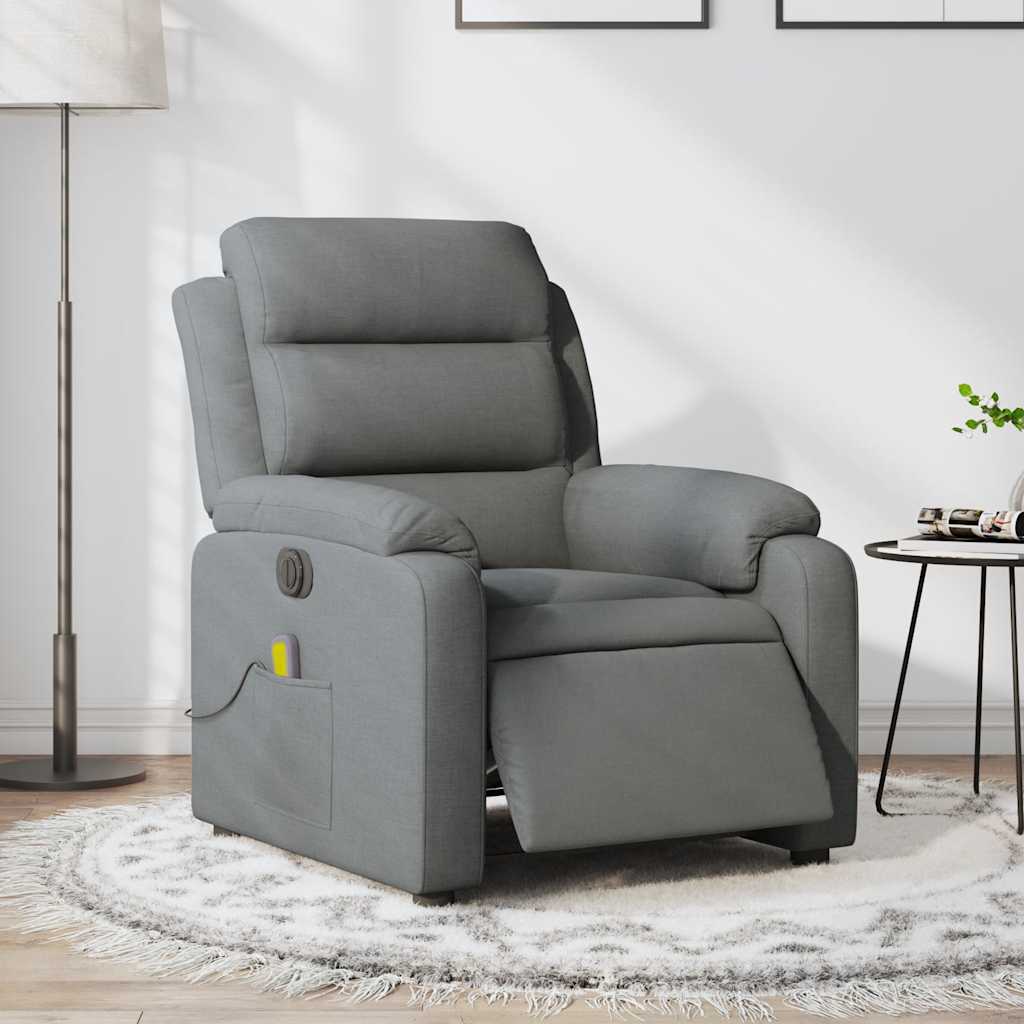 Massagestoel elektrisch verstelbaar stof donkergrijs is nu te koop bij PeponiXL, paradijselijk wonen!