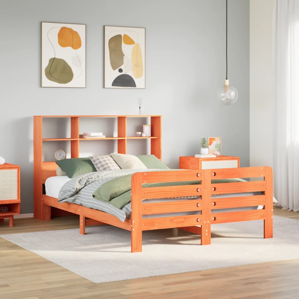 Bed met matras massief grenenhout wasbruin 140x190 cm is nu te koop bij PeponiXL, paradijselijk wonen!