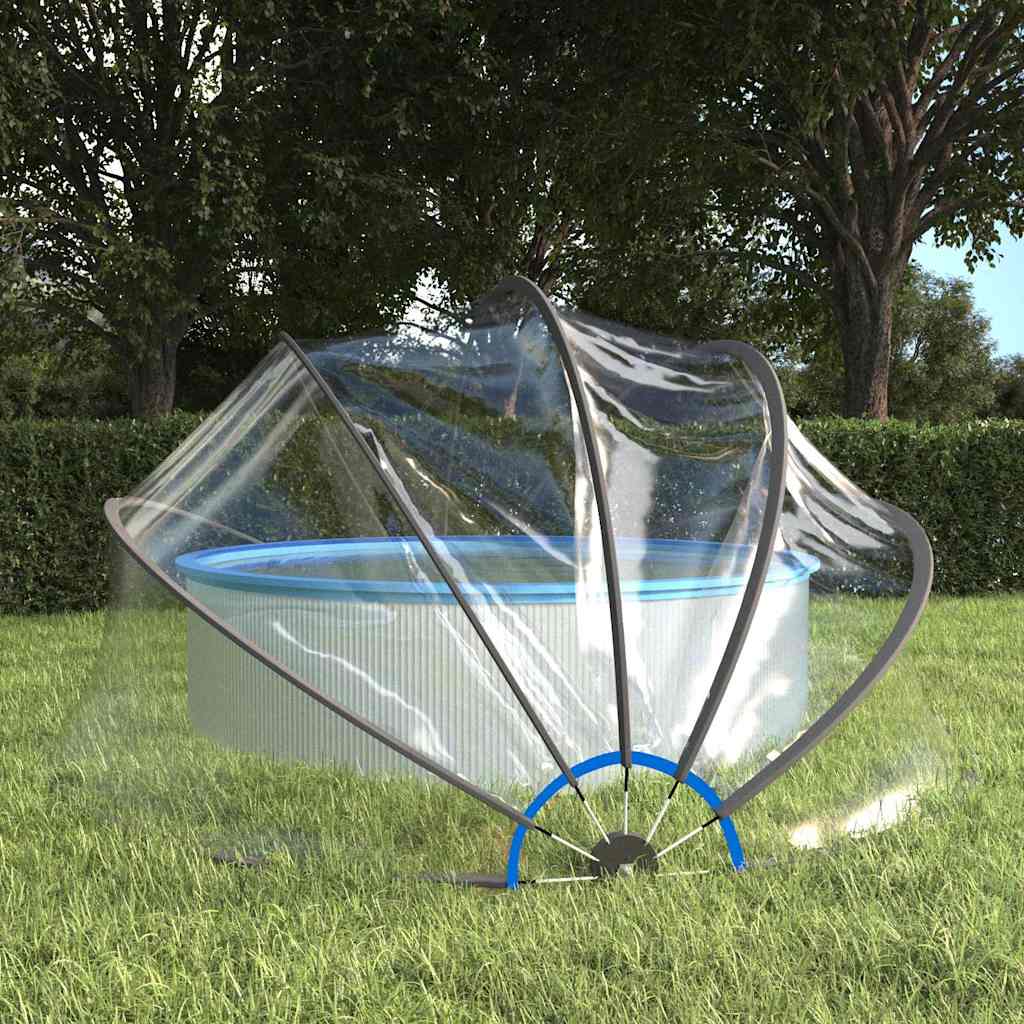 Zwembadoverkapping rond 406x203 cm PVC is nu te koop bij PeponiXL, paradijselijk wonen!