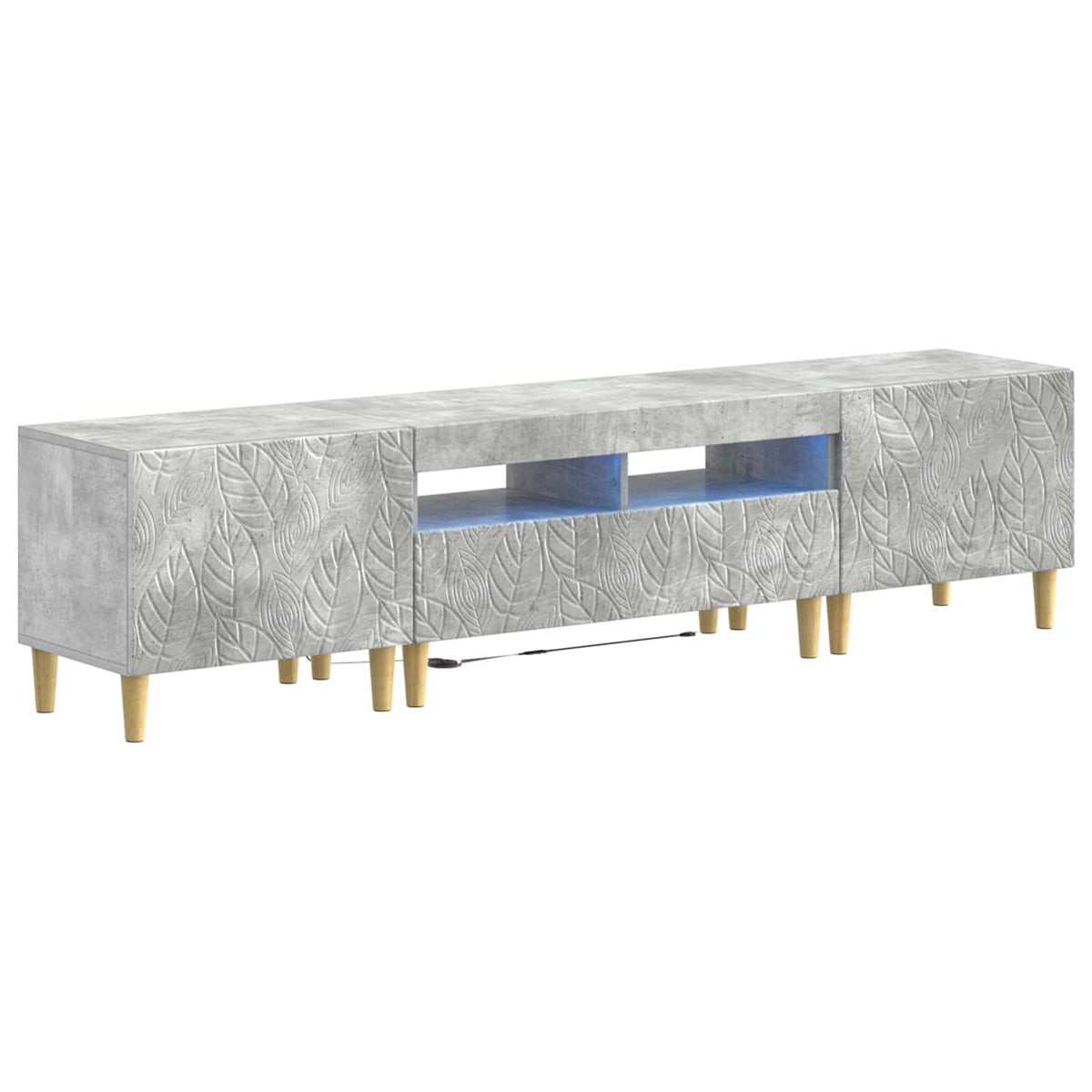 5-delige LED TV-kast Betongrijs Bewerkt hout is nu te koop bij PeponiXL, paradijselijk wonen!