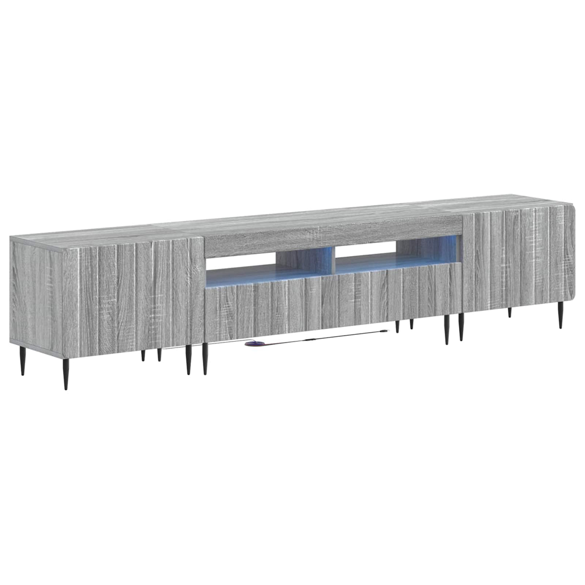 5-delige LED TV-kast Grijs Sonoma Bewerkt hout is nu te koop bij PeponiXL, paradijselijk wonen!